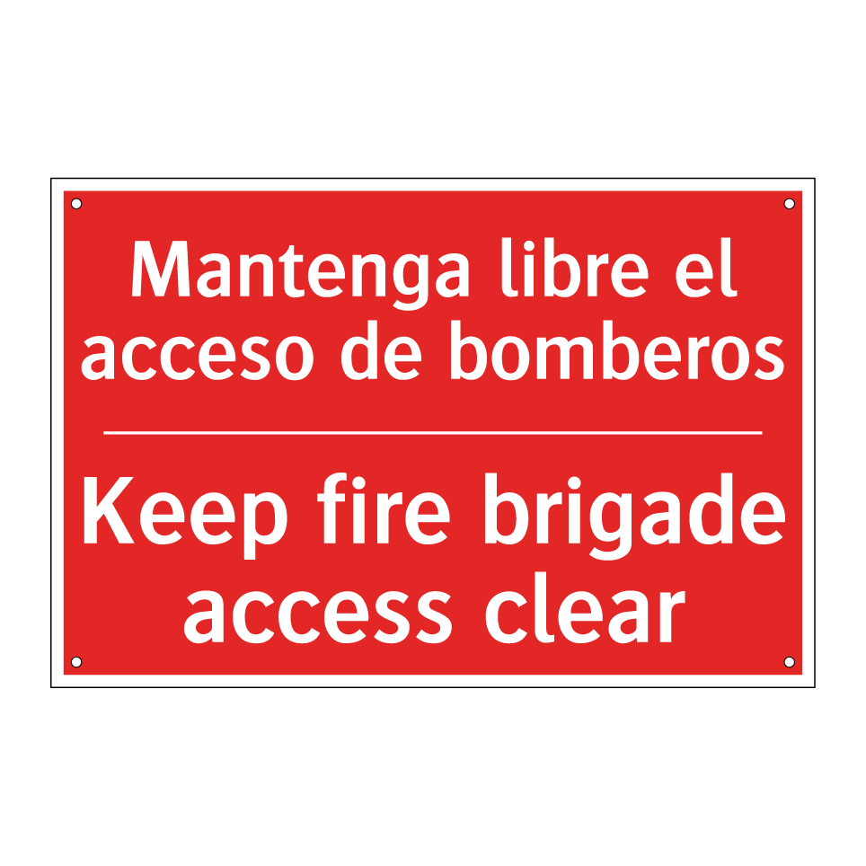 Mantenga libre el acceso de /.../ - Keep fire brigade access clear