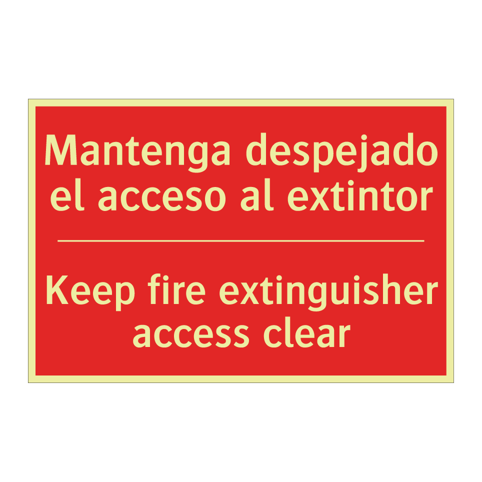 Mantenga despejado el acceso /.../ - Keep fire extinguisher access /.../