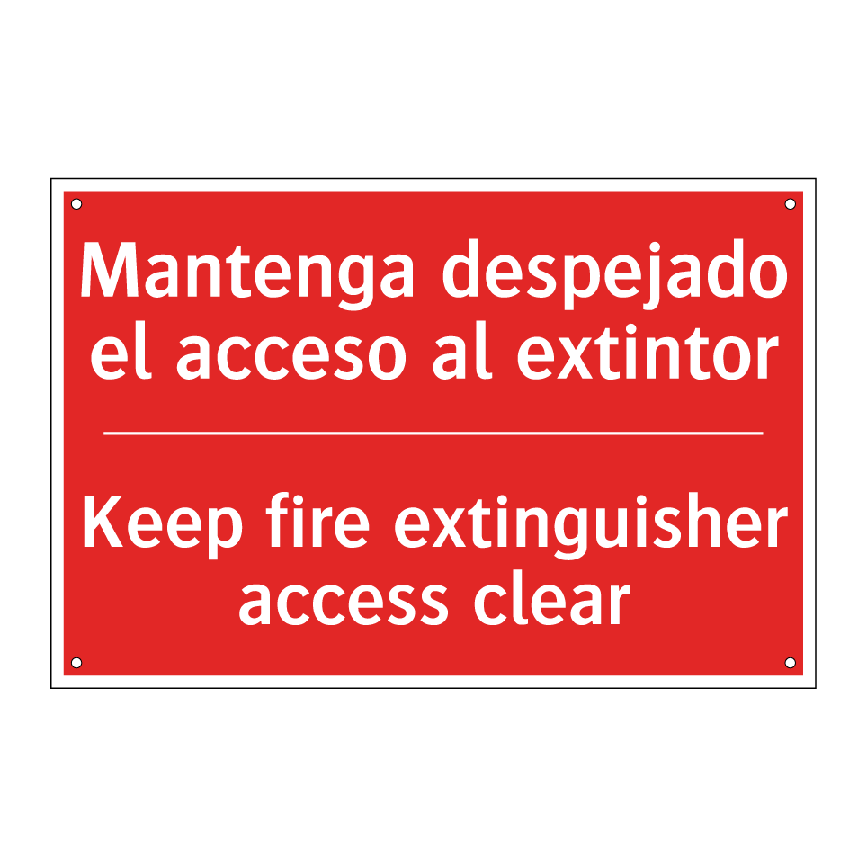 Mantenga despejado el acceso /.../ - Keep fire extinguisher access /.../