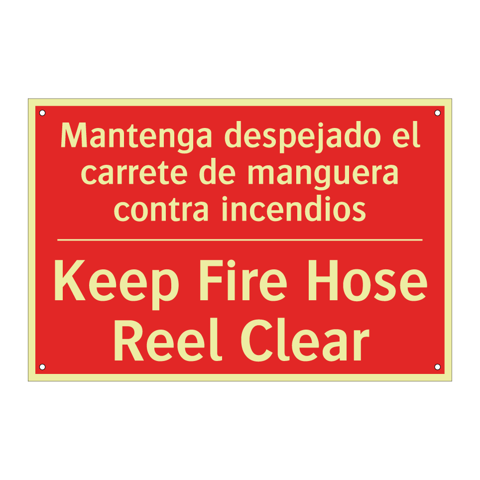 Mantenga despejado el carrete /.../ - Keep Fire Hose Reel Clear
