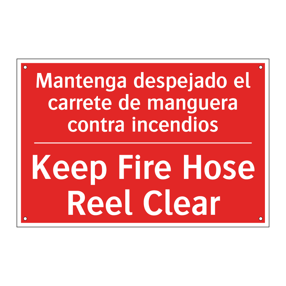 Mantenga despejado el carrete /.../ - Keep Fire Hose Reel Clear