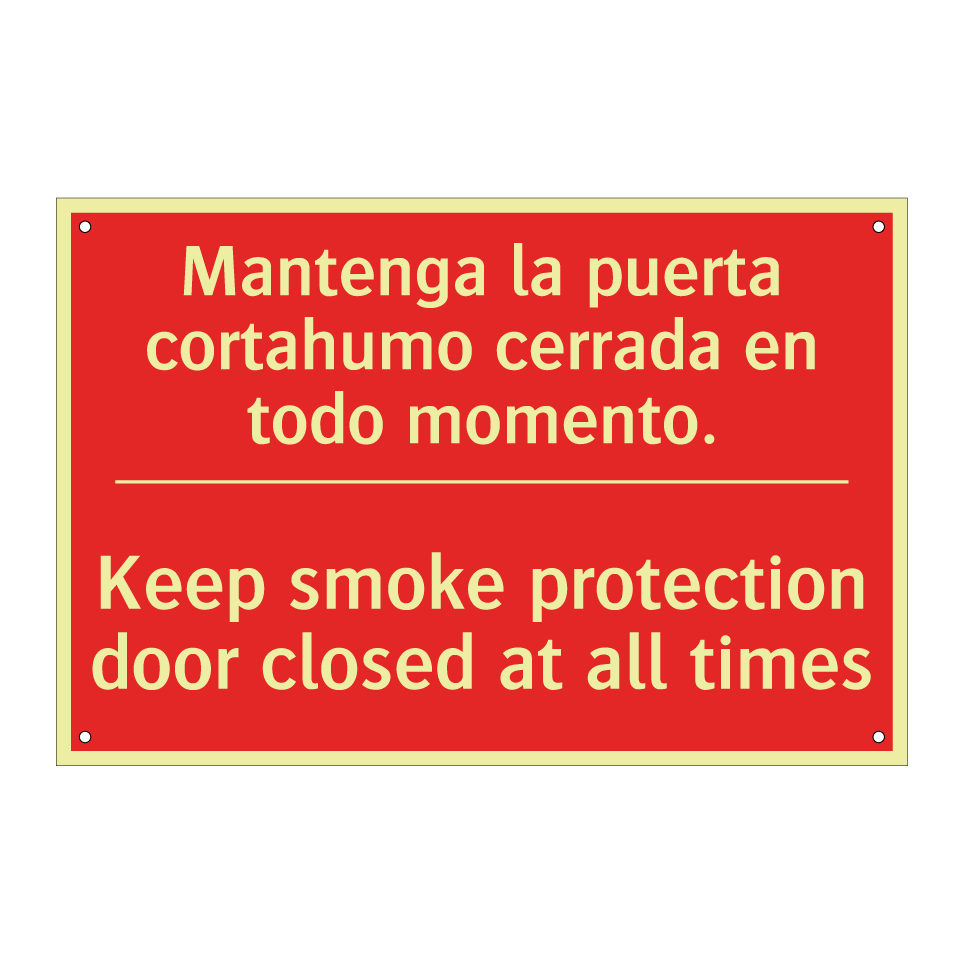 Mantenga la puerta cortahumo /.../ - Keep smoke protection door /.../