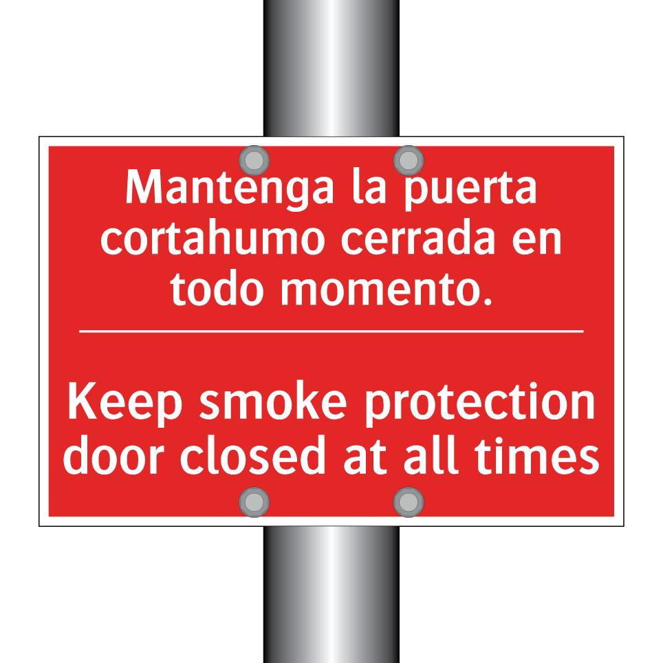 Mantenga la puerta cortahumo /.../ - Keep smoke protection door /.../