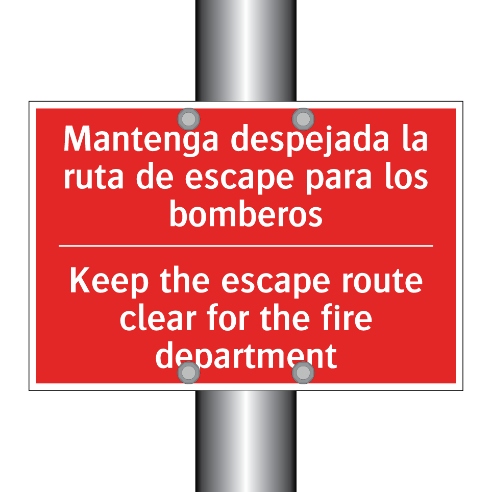 Mantenga despejada la ruta de /.../ - Keep the escape route clear /.../
