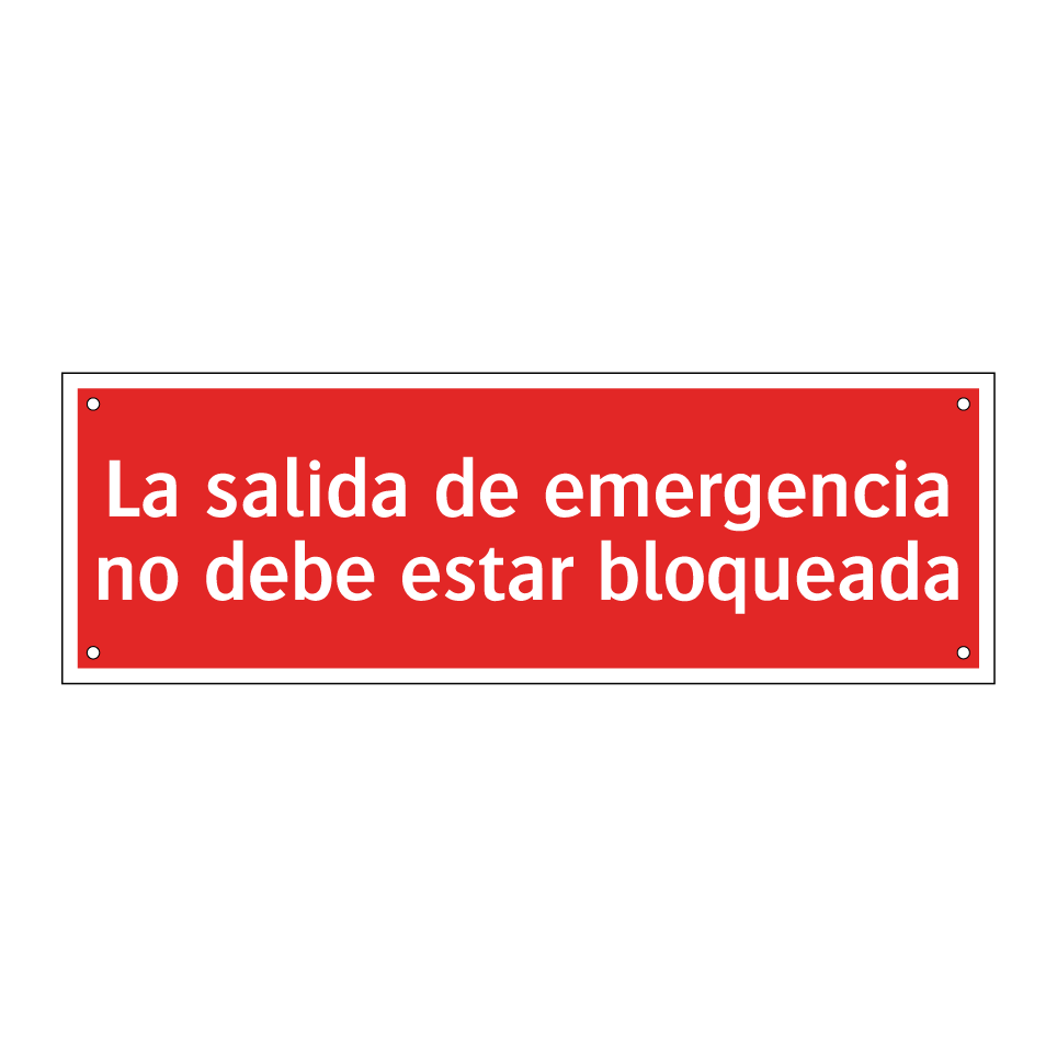La salida de emergencia no debe estar bloqueada