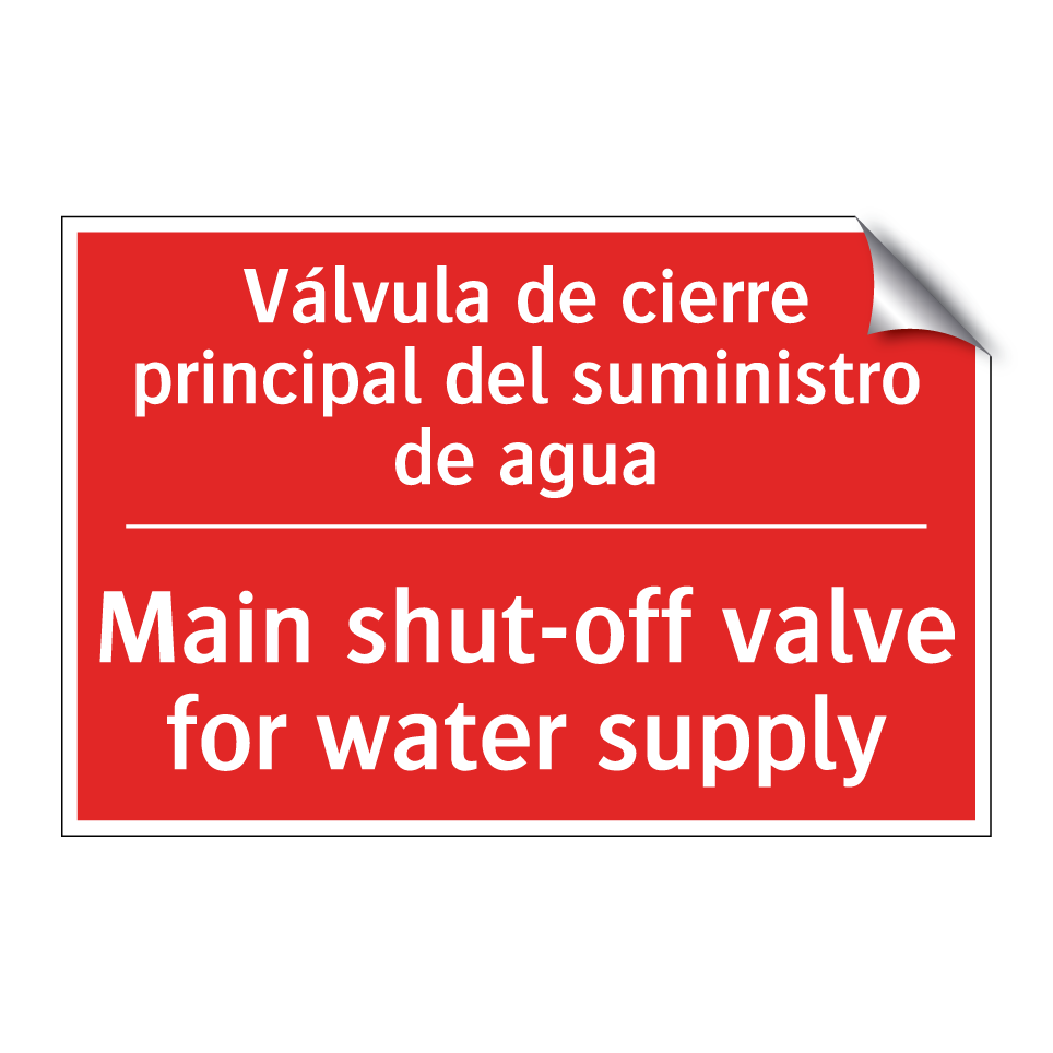 Válvula de cierre principal /.../ - Main shut-off valve for water /.../
