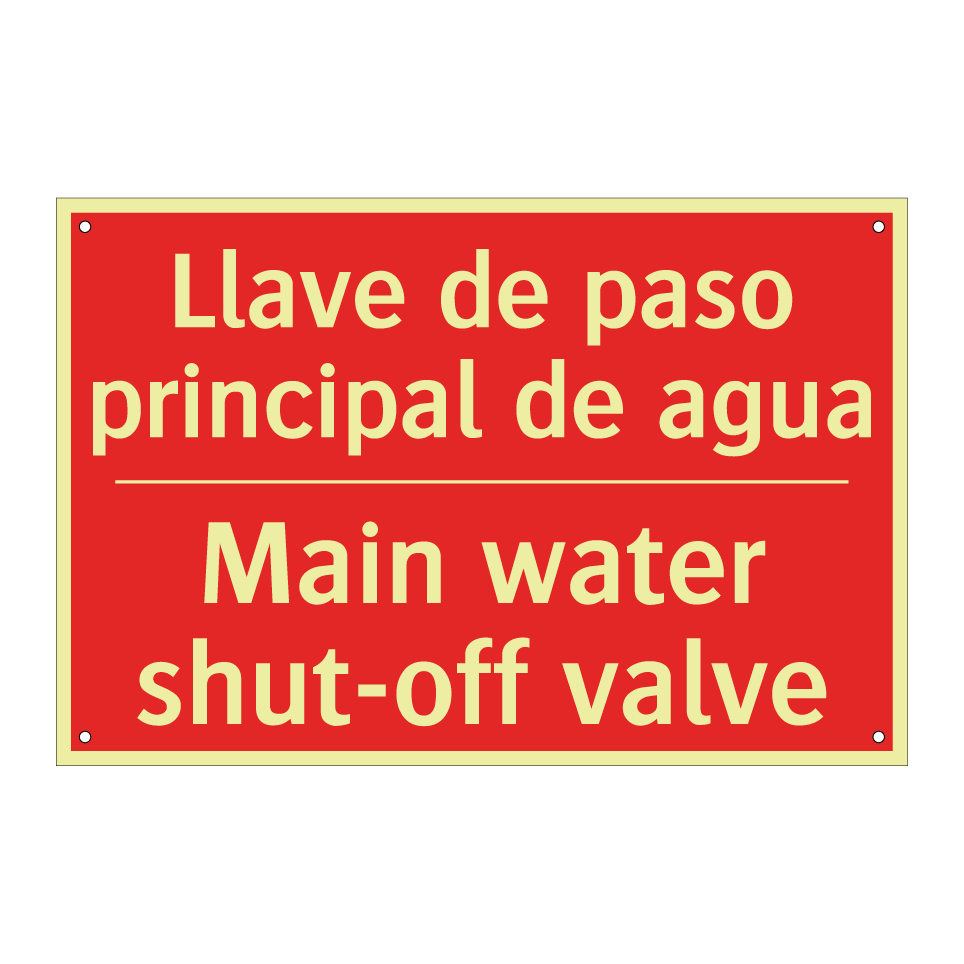 Llave de paso principal de /.../ - Main water shut-off valve