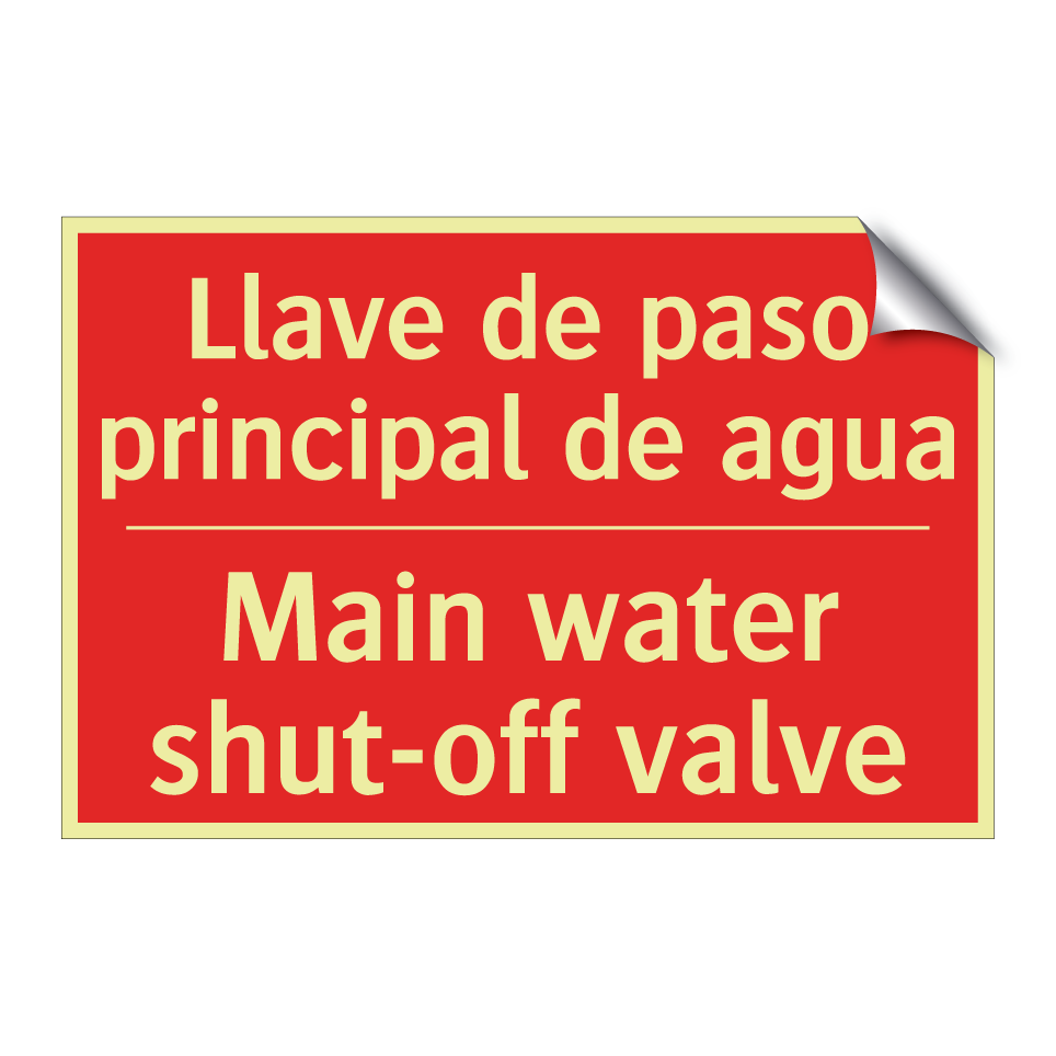 Llave de paso principal de /.../ - Main water shut-off valve
