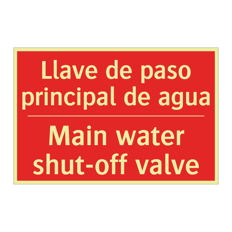 Llave de paso principal de /.../ - Main water shut-off valve