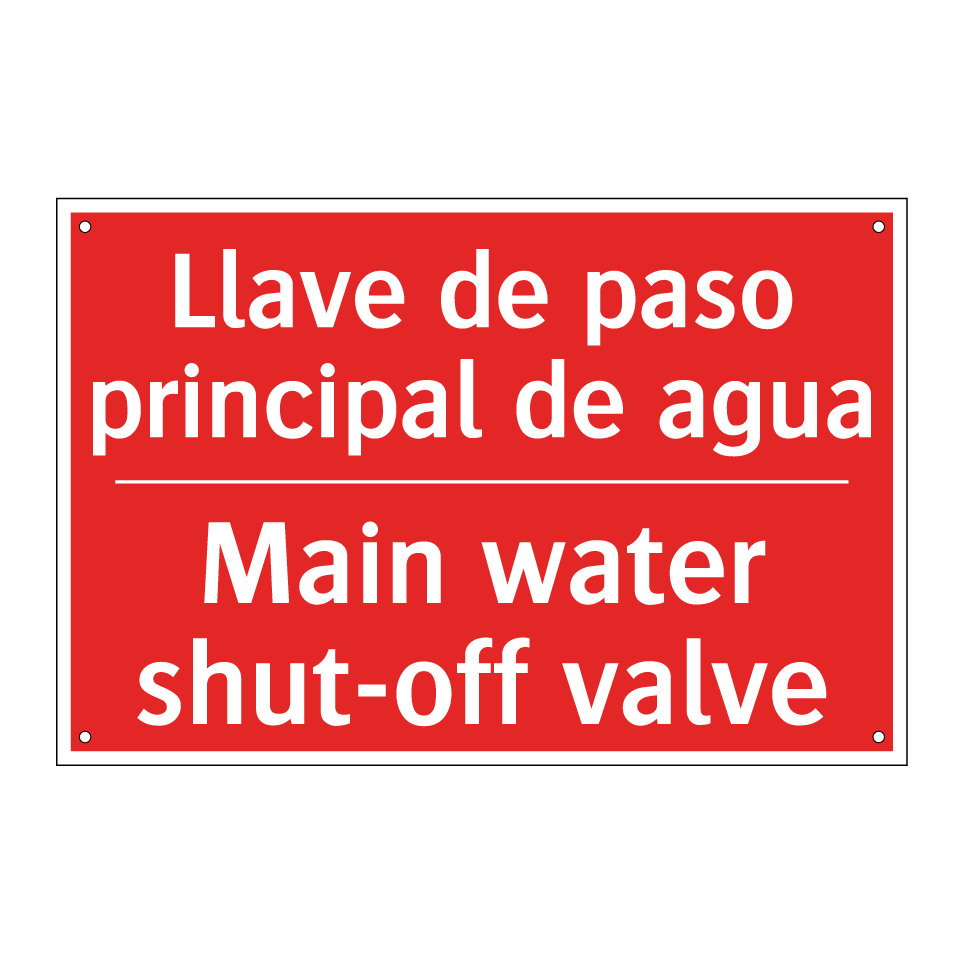 Llave de paso principal de /.../ - Main water shut-off valve