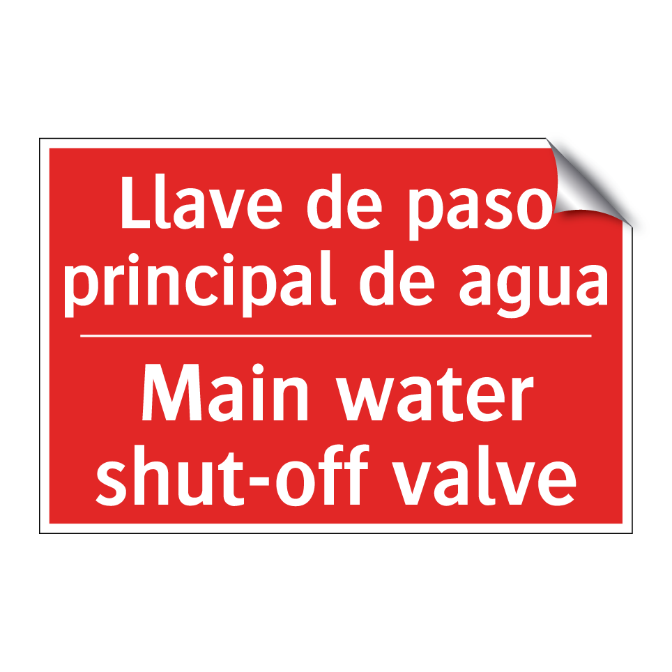 Llave de paso principal de /.../ - Main water shut-off valve