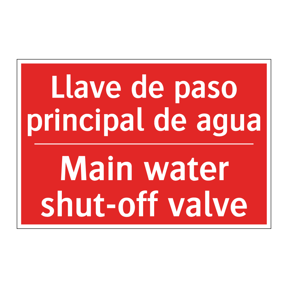 Llave de paso principal de /.../ - Main water shut-off valve