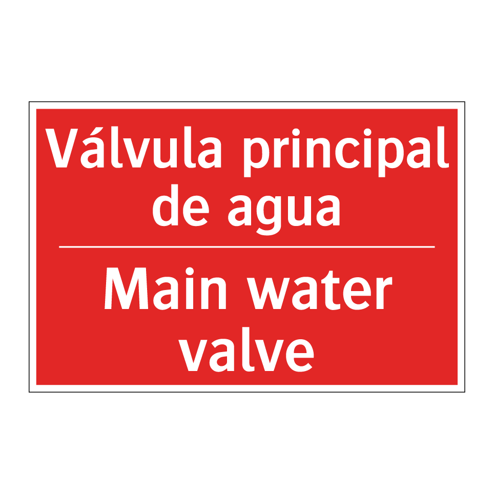 Válvula principal de agua - Main water valve
