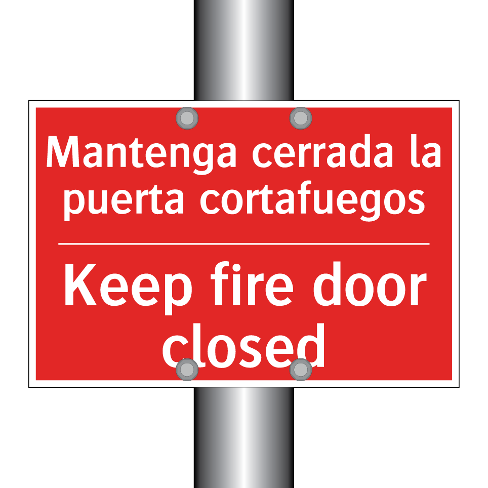 Mantenga cerrada la puerta /.../ - Keep fire door closed
