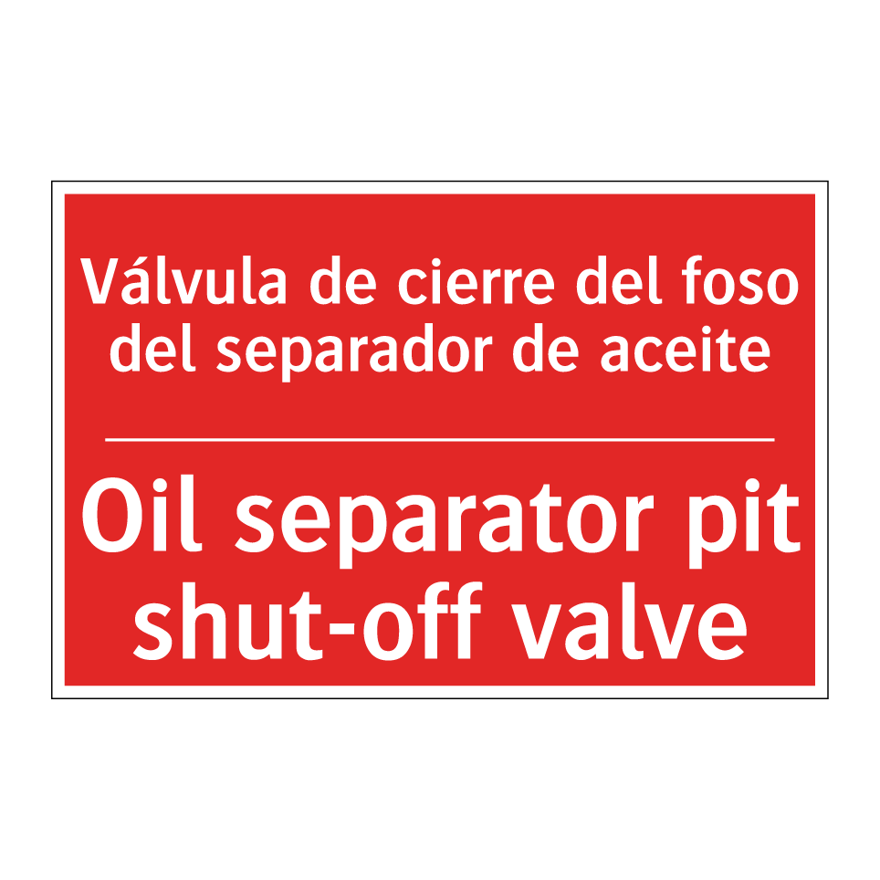Válvula de cierre del foso /.../ - Oil separator pit shut-off /.../