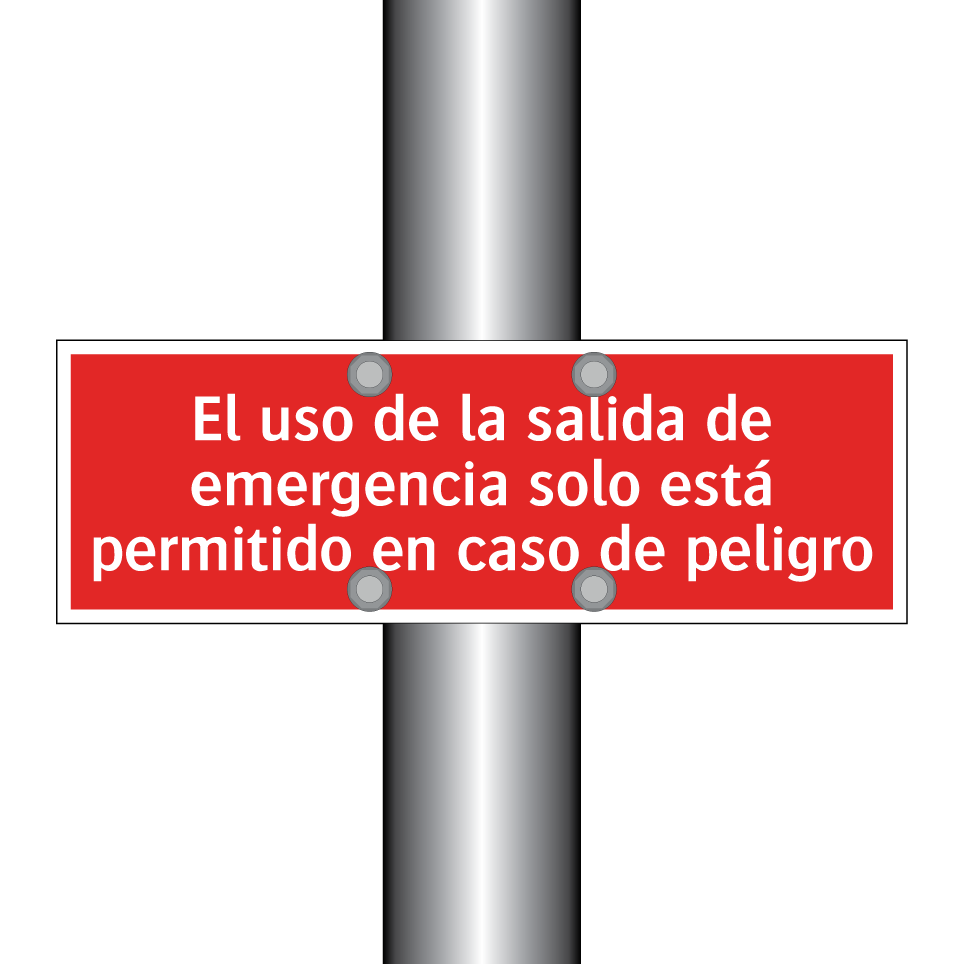 El uso de la salida de emergencia solo está permitido en caso de peligro
