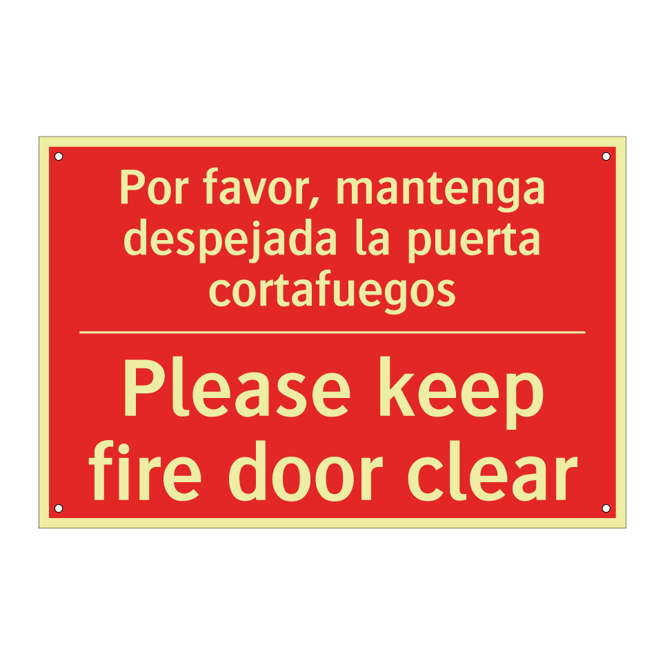 Por favor, mantenga despejada /.../ - Please keep fire door clear