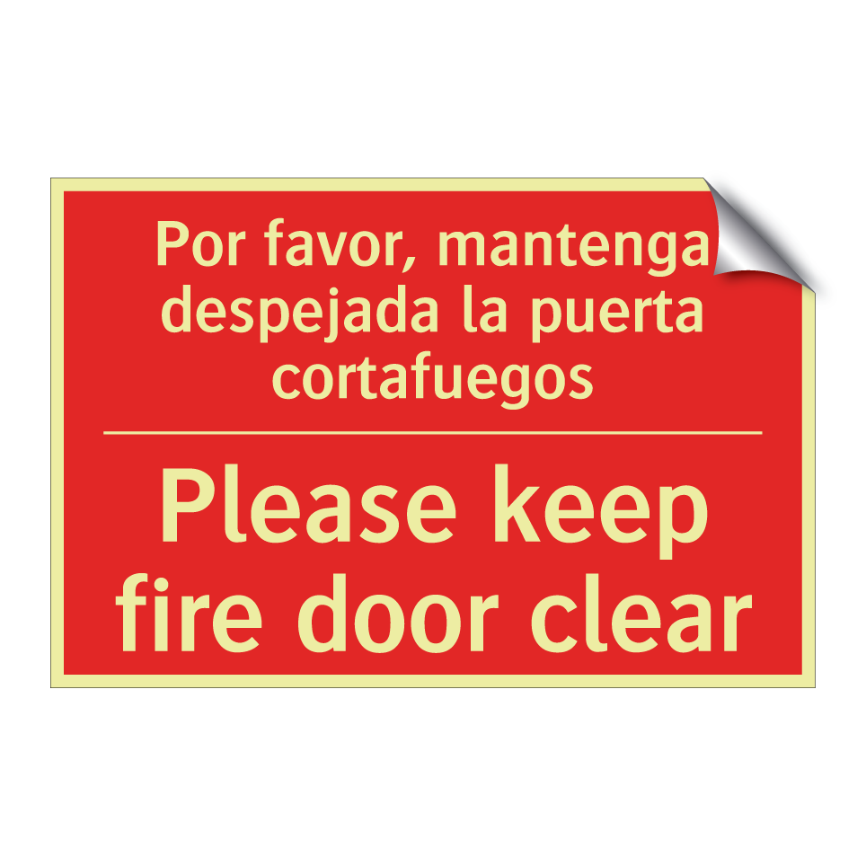 Por favor, mantenga despejada /.../ - Please keep fire door clear