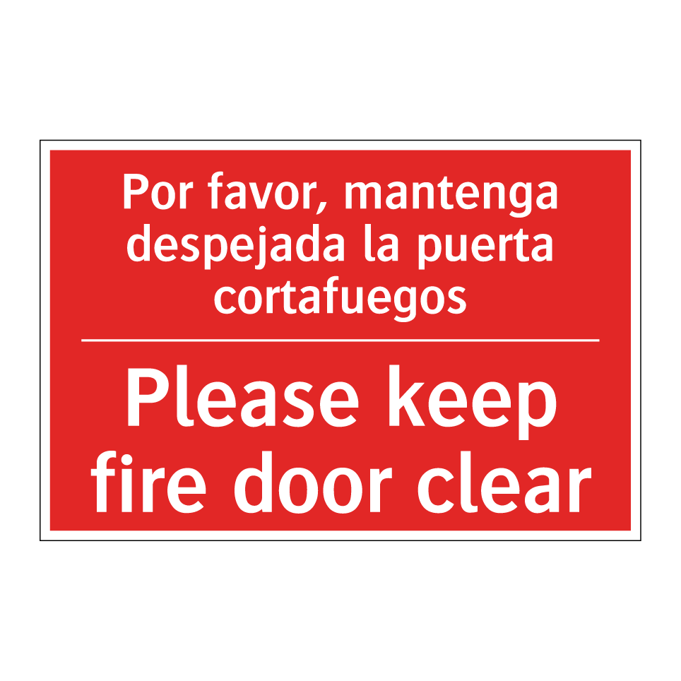 Por favor, mantenga despejada /.../ - Please keep fire door clear