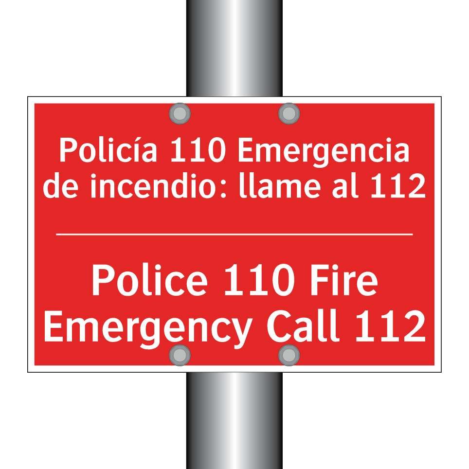 Policía 110 Emergencia de /.../ - Police 110 Fire Emergency /.../