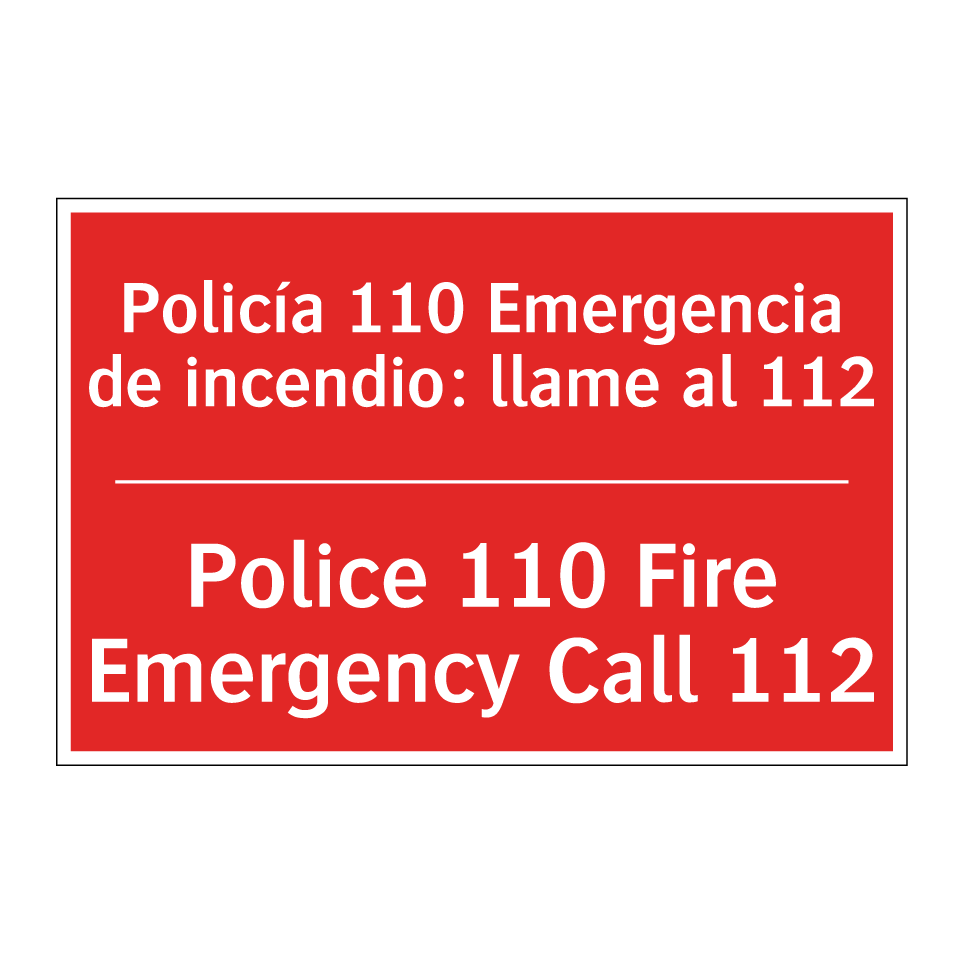 Policía 110 Emergencia de /.../ - Police 110 Fire Emergency /.../