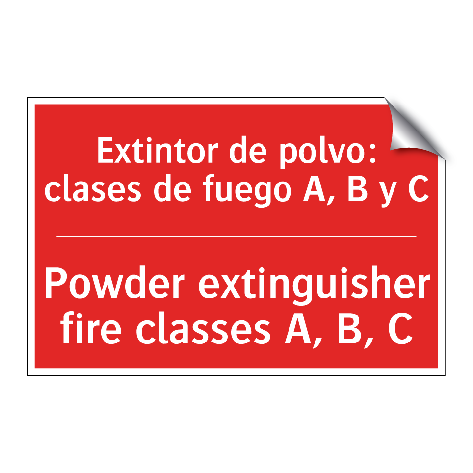 Extintor de polvo: clases de /.../ - Powder extinguisher fire /.../