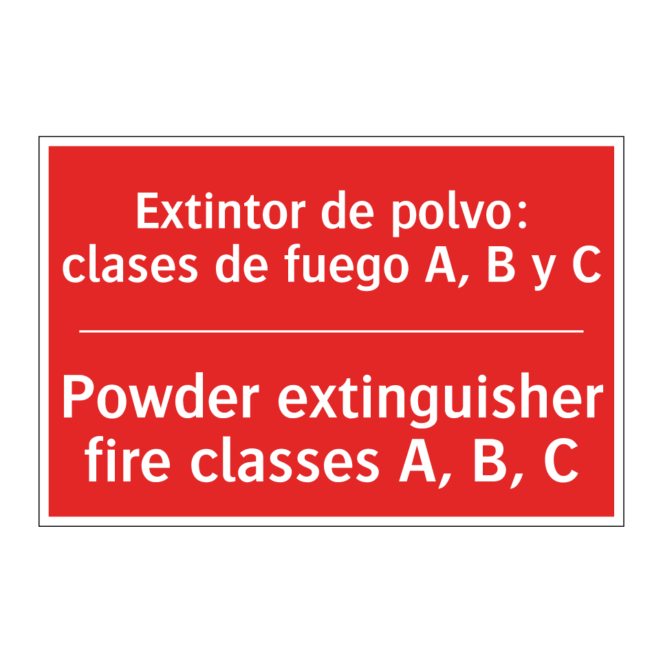 Extintor de polvo: clases de /.../ - Powder extinguisher fire /.../