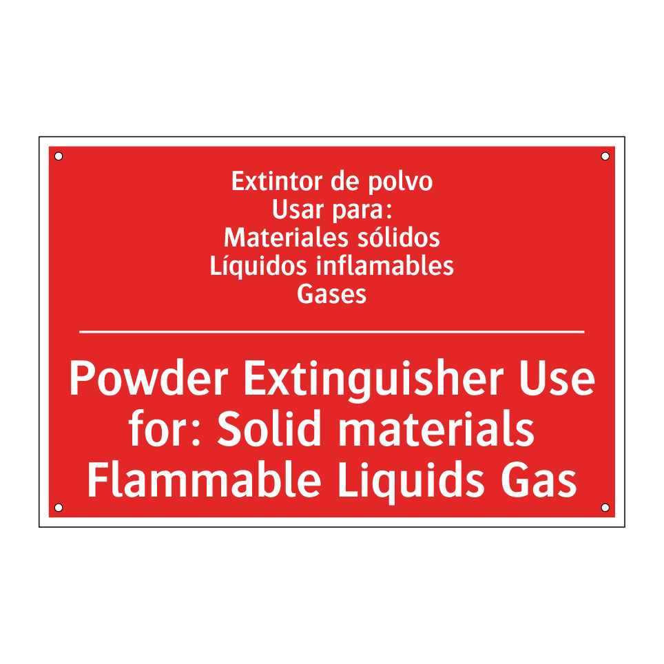 Extintor de polvo /.../ - Powder Extinguisher Use for: /.../