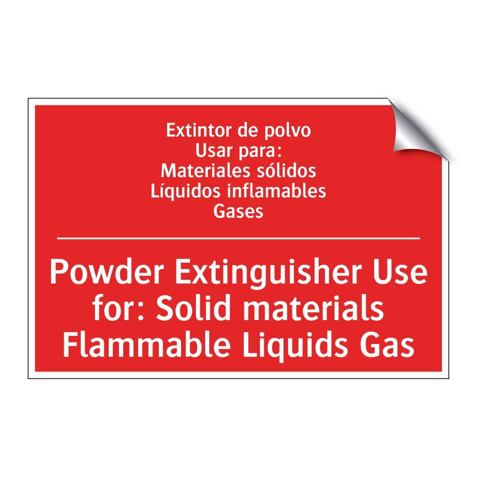 Extintor de polvo /.../ - Powder Extinguisher Use for: /.../