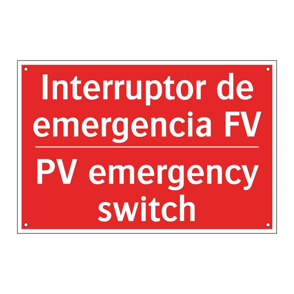 Interruptor de emergencia FV - PV emergency switch