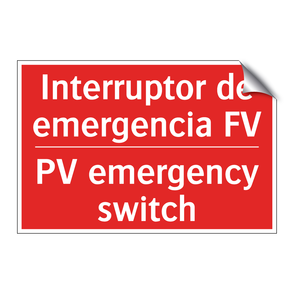Interruptor de emergencia FV - PV emergency switch
