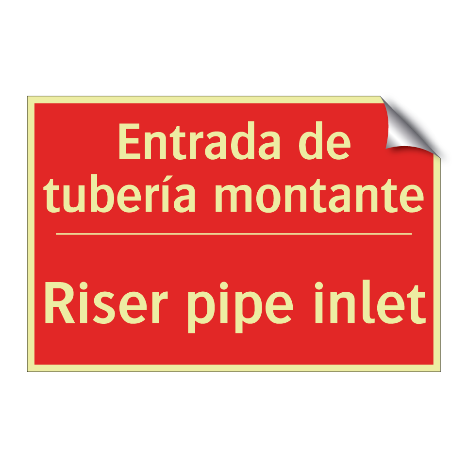 Entrada de tubería montante - Riser pipe inlet