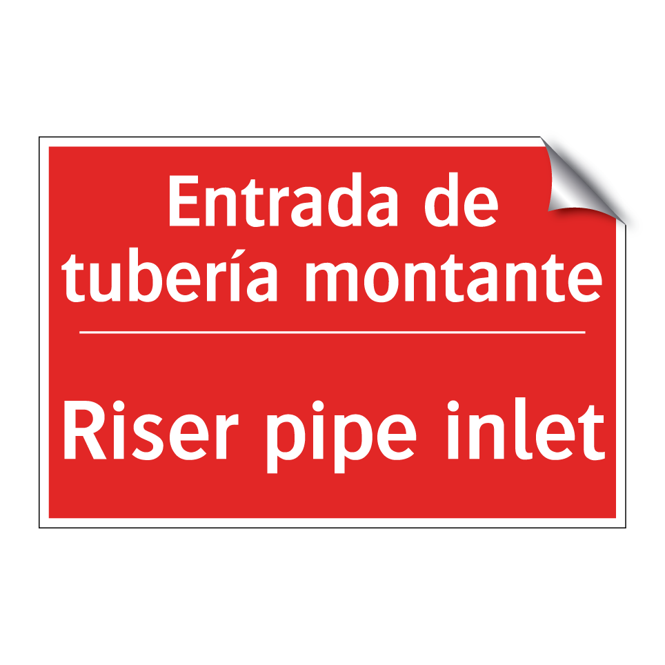 Entrada de tubería montante - Riser pipe inlet