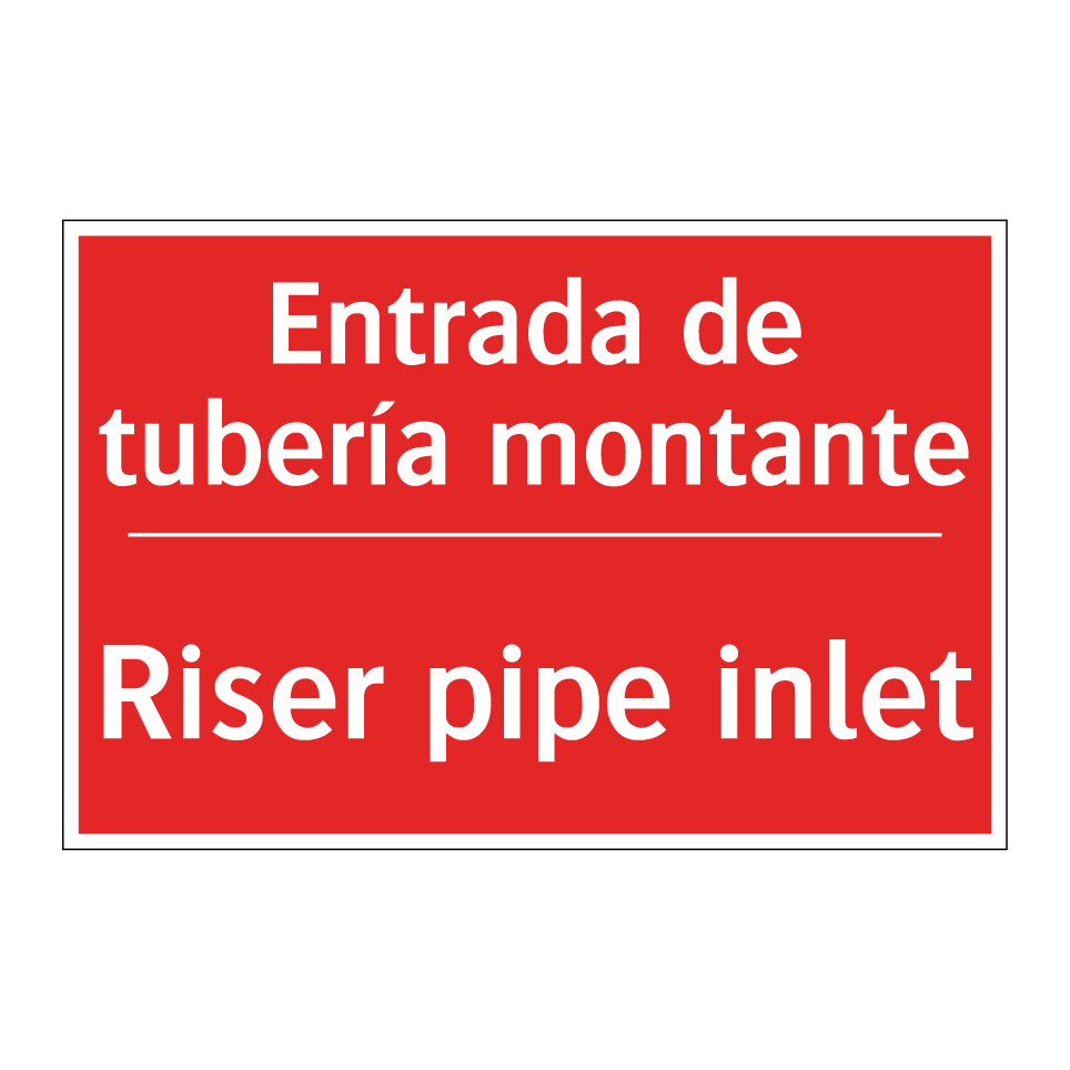 Entrada de tubería montante - Riser pipe inlet