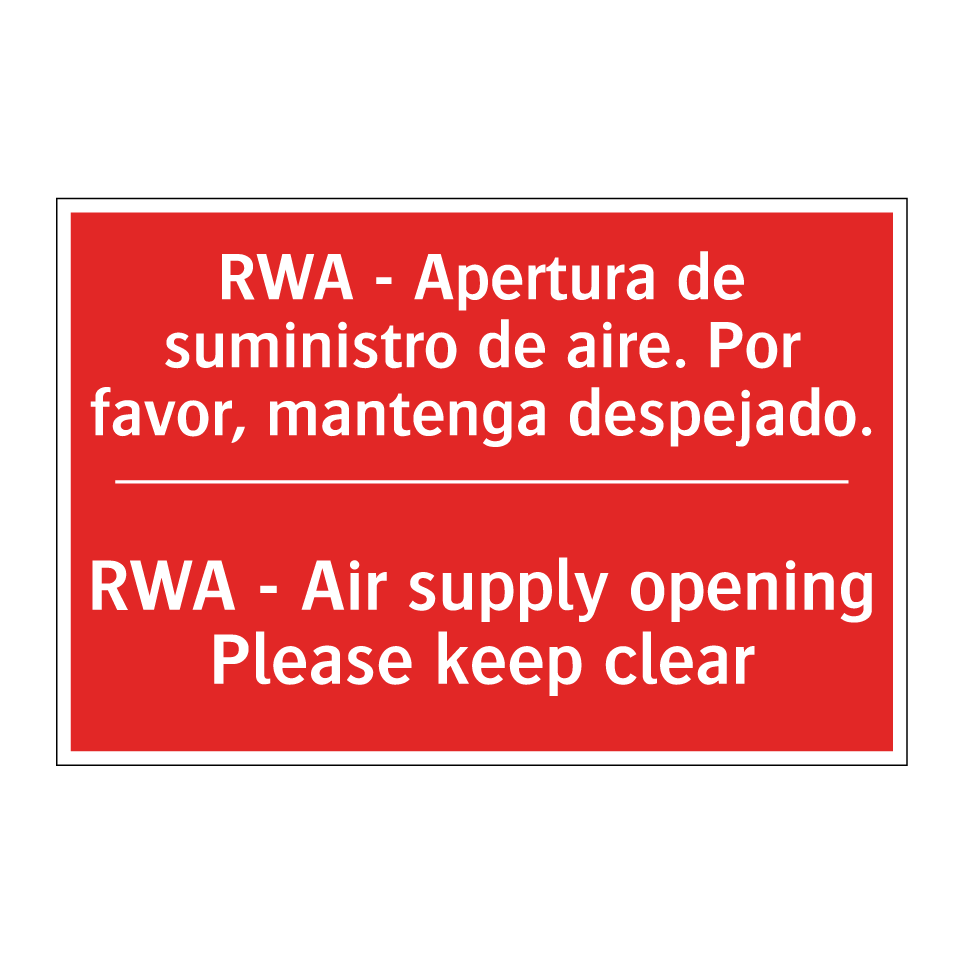RWA - Apertura de suministro /.../ - RWA - Air supply opening /.../