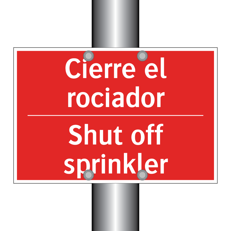 Cierre el rociador - Shut off sprinkler