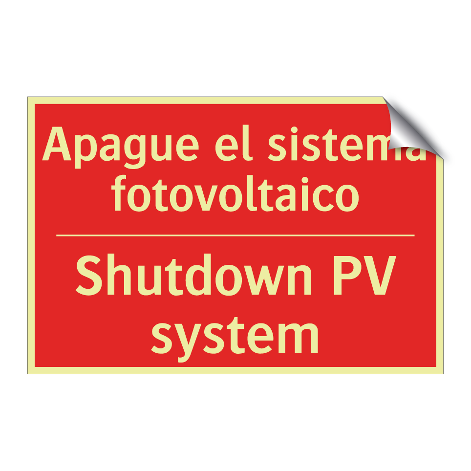 Apague el sistema fotovoltaico - Shutdown PV system