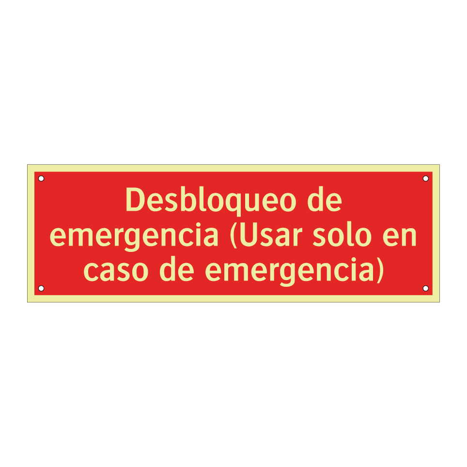 Desbloqueo de emergencia (Usar solo en caso de emergencia)