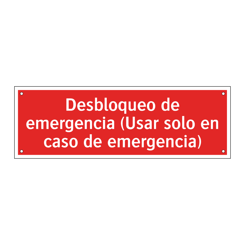 Desbloqueo de emergencia (Usar solo en caso de emergencia)