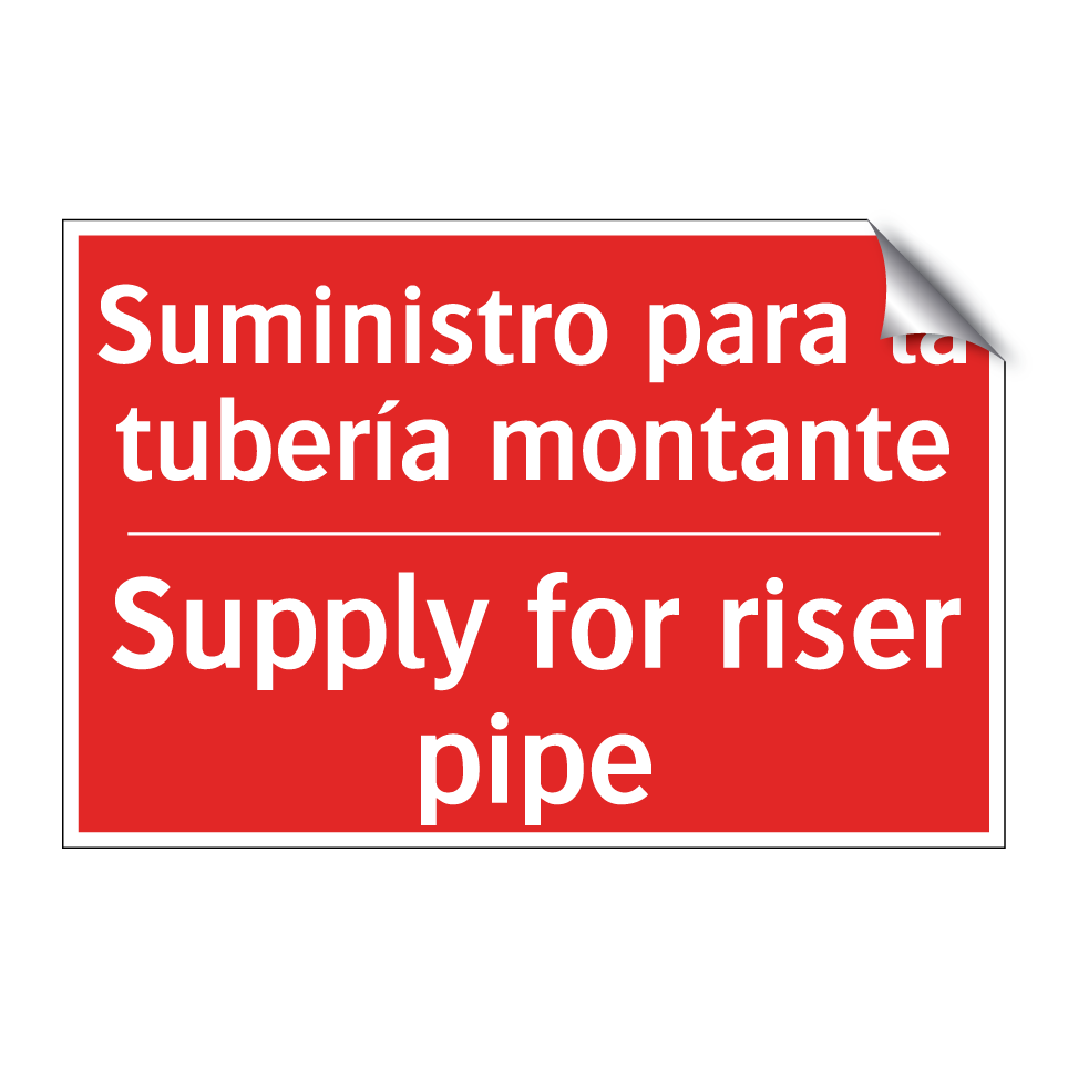 Suministro para la tubería /.../ - Supply for riser pipe