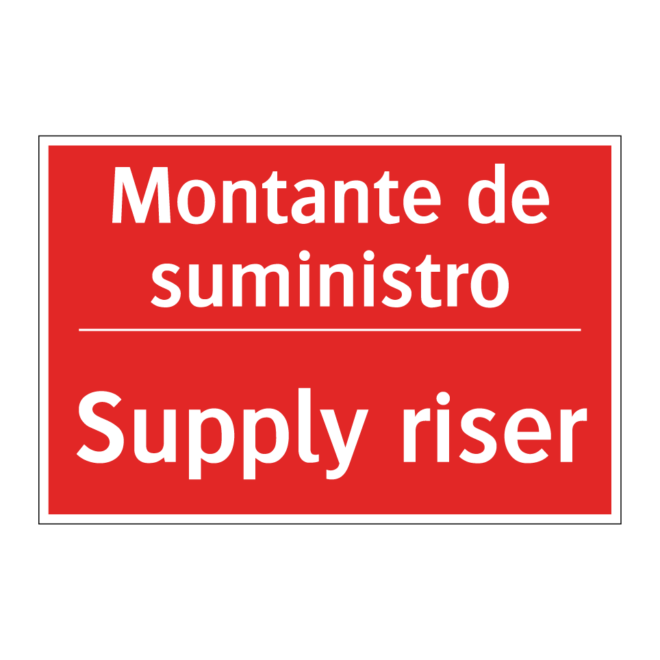 Montante de suministro - Supply riser