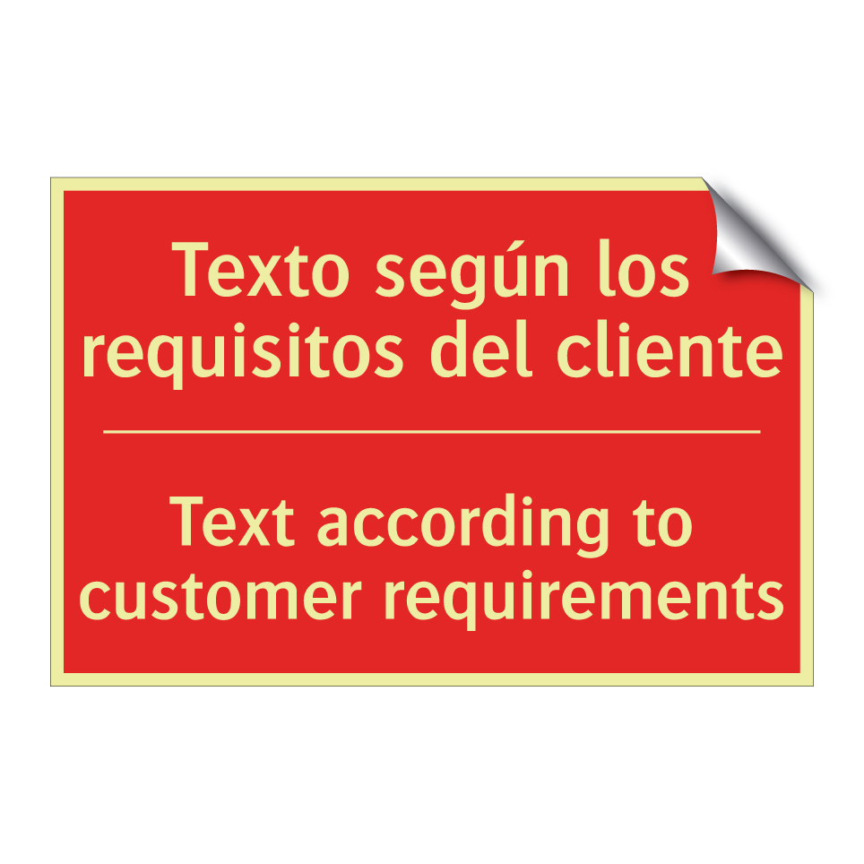 Texto según los requisitos /.../ - Text according to customer /.../