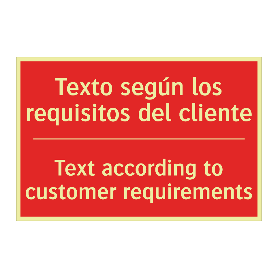 Texto según los requisitos /.../ - Text according to customer /.../