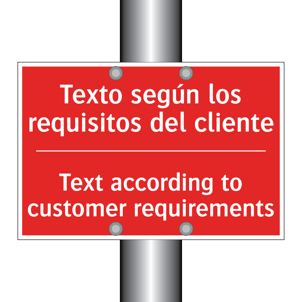 Texto según los requisitos /.../ - Text according to customer /.../