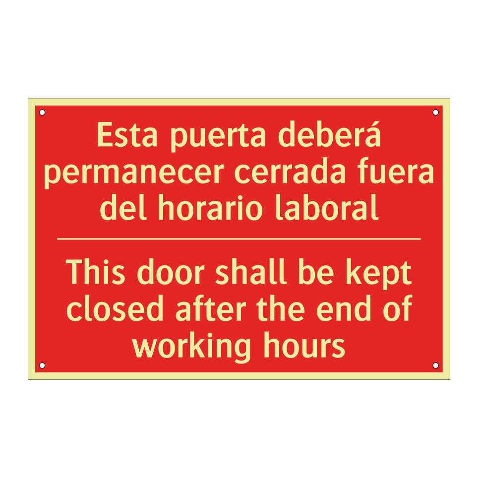 Esta puerta deberá permanecer /.../ - This door shall be kept /.../