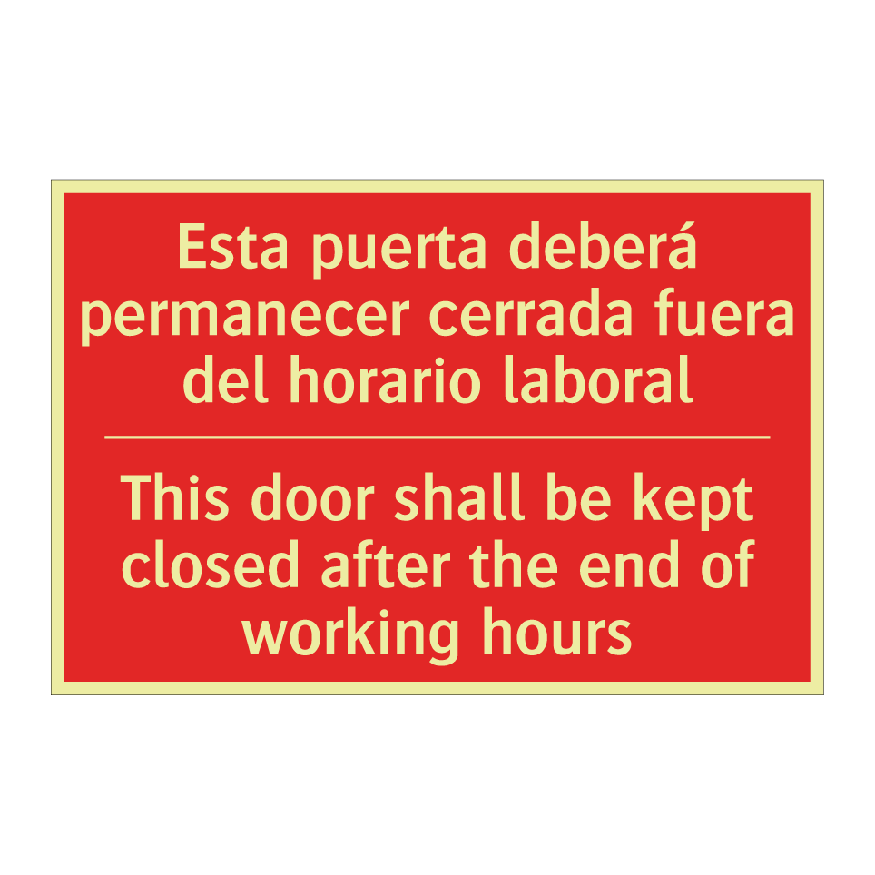 Esta puerta deberá permanecer /.../ - This door shall be kept /.../
