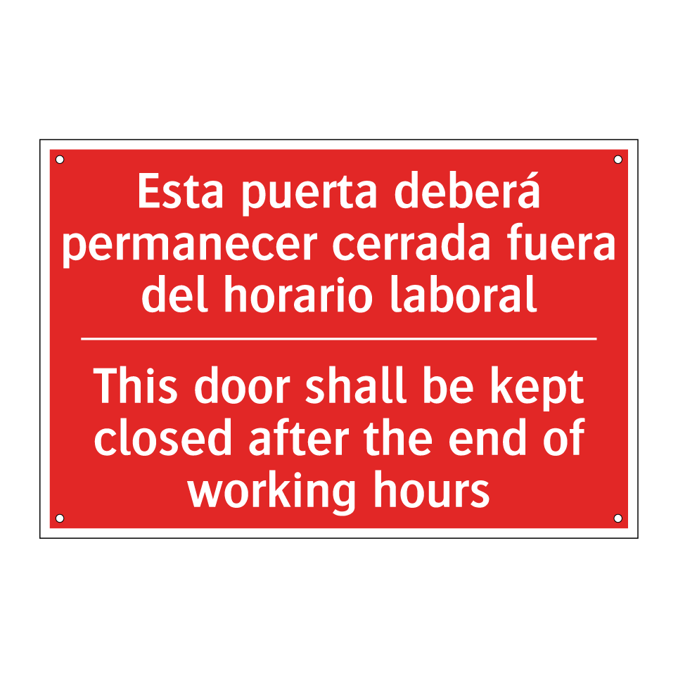 Esta puerta deberá permanecer /.../ - This door shall be kept /.../