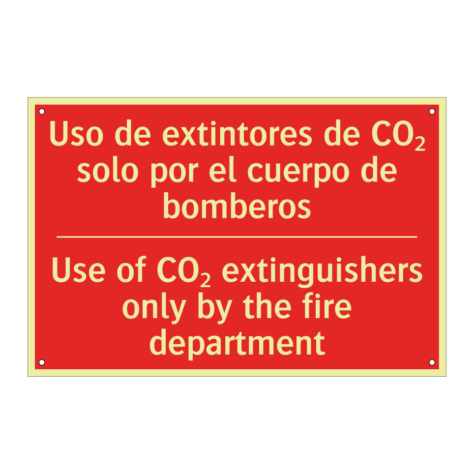 Uso de extintores de CO₂ solo /.../ - Use of CO₂ extinguishers only /.../