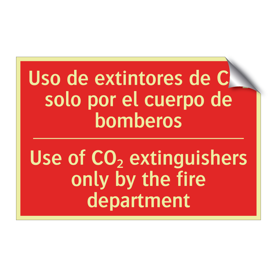 Uso de extintores de CO₂ solo /.../ - Use of CO₂ extinguishers only /.../