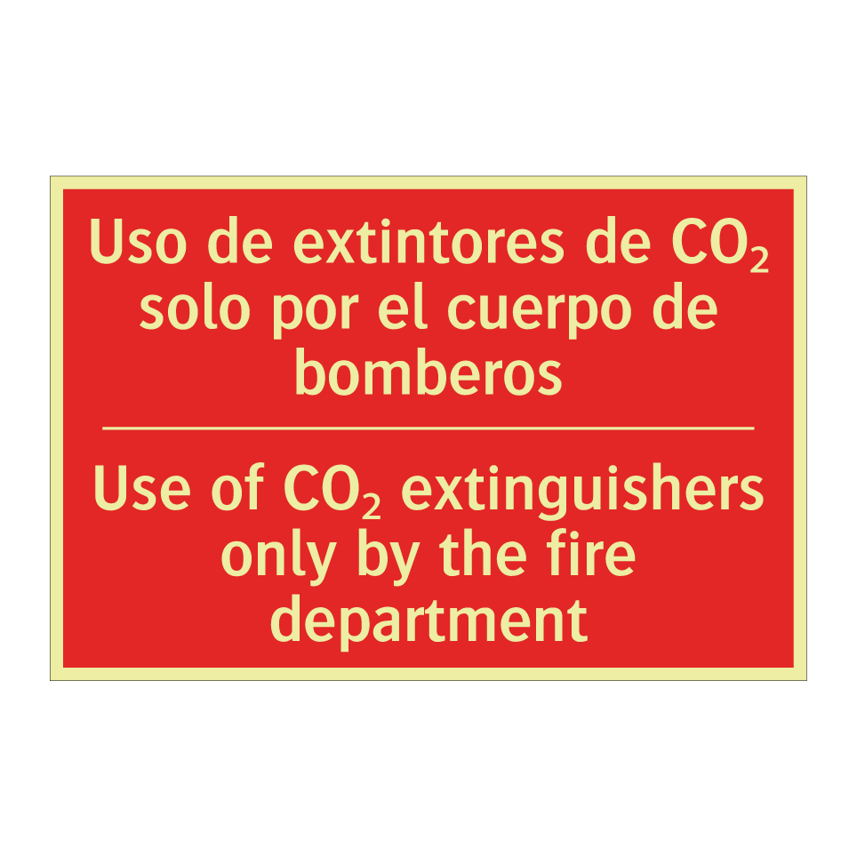Uso de extintores de CO₂ solo /.../ - Use of CO₂ extinguishers only /.../